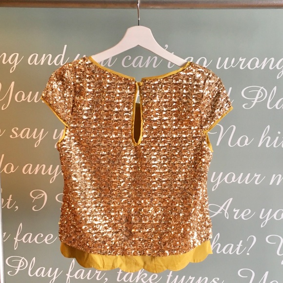C.LUCE GOLD SEQUIN TOP - Picture 3 of 4